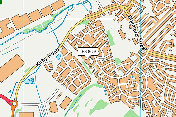 LE3 8QS map - OS VectorMap District (Ordnance Survey)