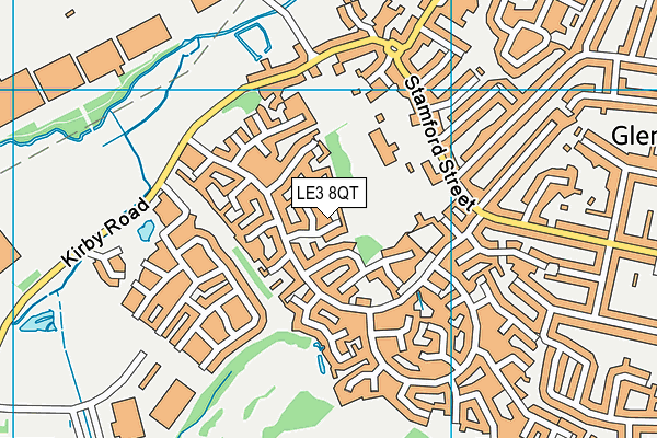 LE3 8QT map - OS VectorMap District (Ordnance Survey)