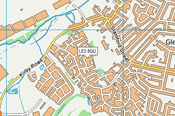 LE3 8QU map - OS VectorMap District (Ordnance Survey)