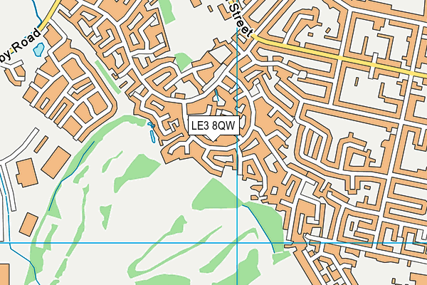 LE3 8QW map - OS VectorMap District (Ordnance Survey)
