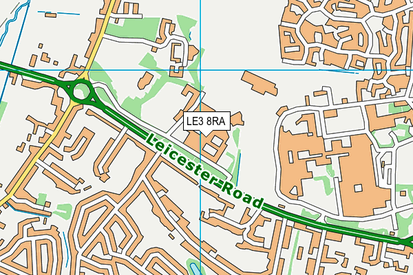 LE3 8RA map - OS VectorMap District (Ordnance Survey)