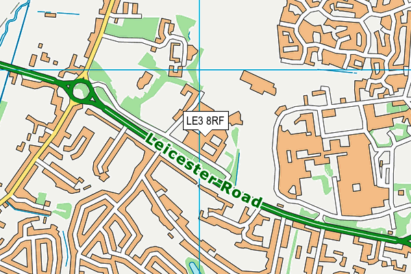 LE3 8RF map - OS VectorMap District (Ordnance Survey)