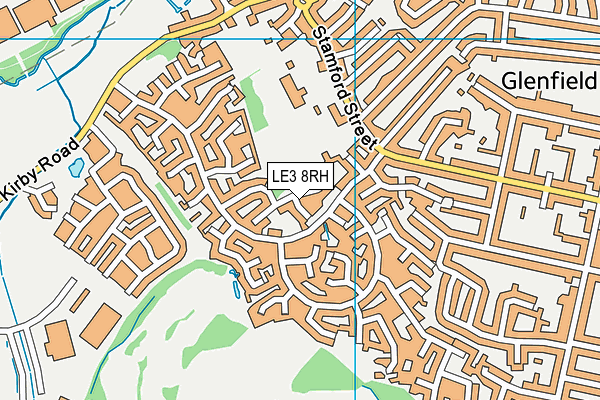 Ellis Park map (LE3 8RH) - OS VectorMap District (Ordnance Survey)