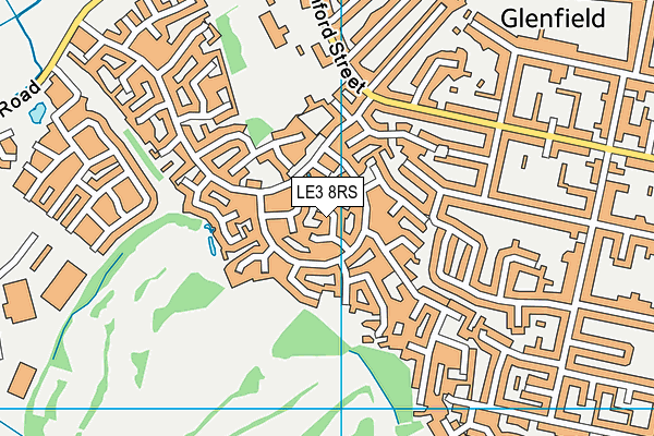 LE3 8RS map - OS VectorMap District (Ordnance Survey)
