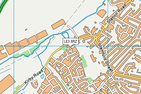 LE3 8RZ map - OS VectorMap District (Ordnance Survey)