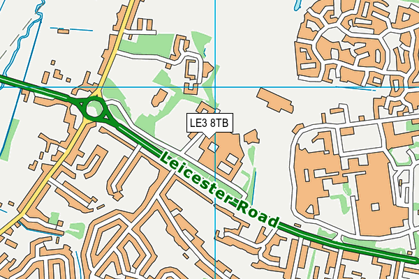 LE3 8TB map - OS VectorMap District (Ordnance Survey)