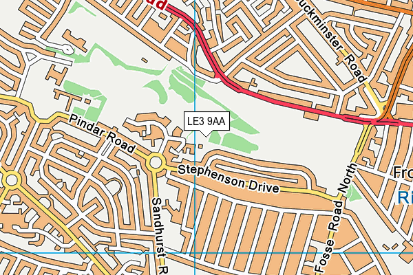 LE3 9AA map - OS VectorMap District (Ordnance Survey)