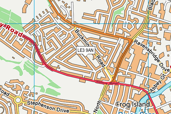 LE3 9AN map - OS VectorMap District (Ordnance Survey)
