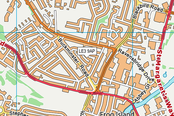 LE3 9AP map - OS VectorMap District (Ordnance Survey)