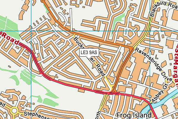 LE3 9AS map - OS VectorMap District (Ordnance Survey)