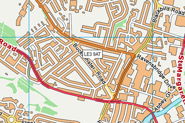 LE3 9AT map - OS VectorMap District (Ordnance Survey)