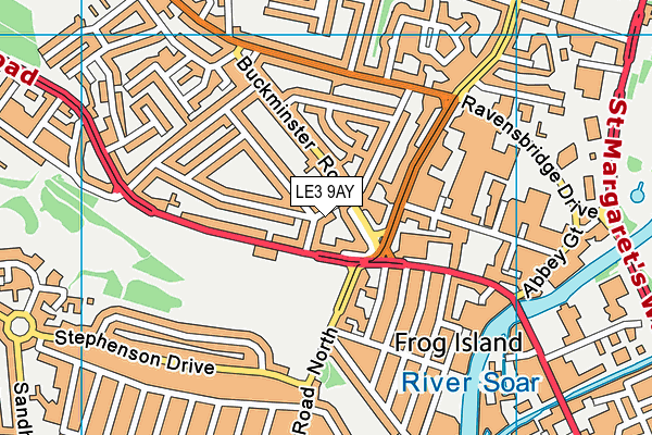 LE3 9AY map - OS VectorMap District (Ordnance Survey)