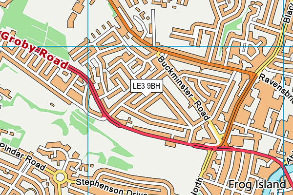 LE3 9BH map - OS VectorMap District (Ordnance Survey)