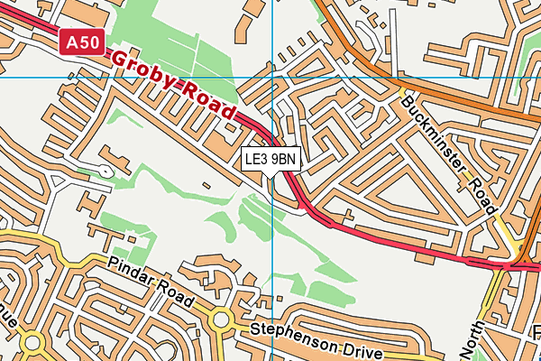 LE3 9BN map - OS VectorMap District (Ordnance Survey)