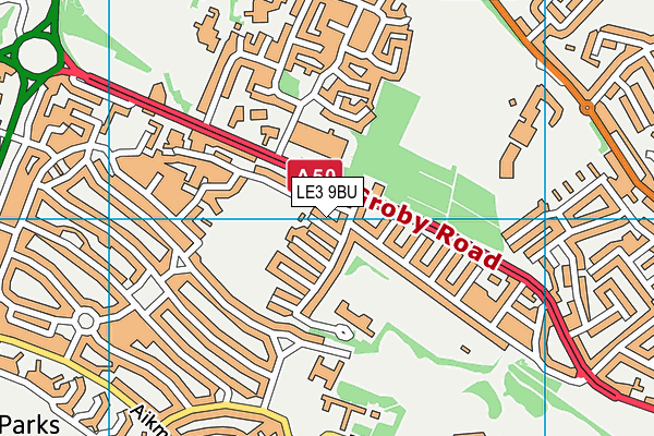 LE3 9BU map - OS VectorMap District (Ordnance Survey)