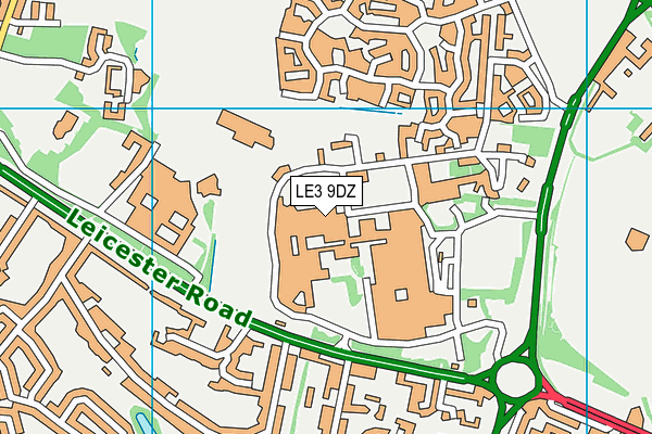 LE3 9DZ map - OS VectorMap District (Ordnance Survey)