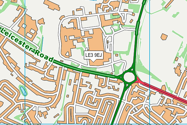 LE3 9EJ map - OS VectorMap District (Ordnance Survey)
