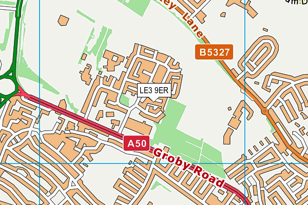 LE3 9ER map - OS VectorMap District (Ordnance Survey)