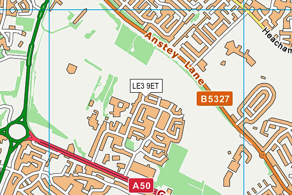 LE3 9ET map - OS VectorMap District (Ordnance Survey)