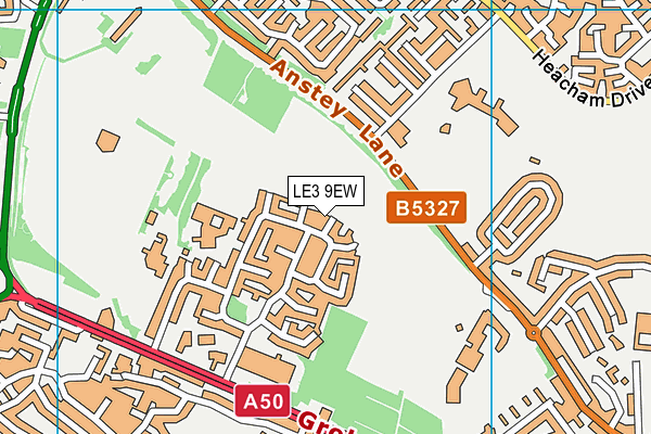 LE3 9EW map - OS VectorMap District (Ordnance Survey)