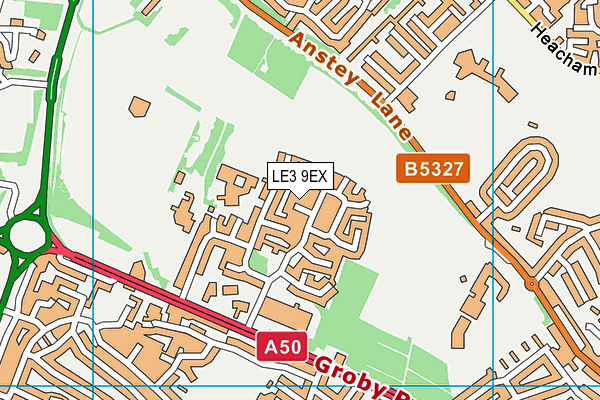 LE3 9EX map - OS VectorMap District (Ordnance Survey)