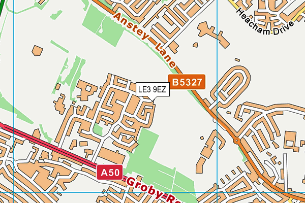 LE3 9EZ map - OS VectorMap District (Ordnance Survey)