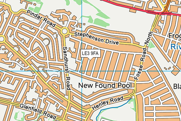 LE3 9FA map - OS VectorMap District (Ordnance Survey)