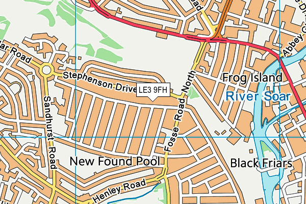 LE3 9FH map - OS VectorMap District (Ordnance Survey)