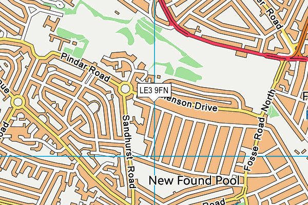 LE3 9FN map - OS VectorMap District (Ordnance Survey)