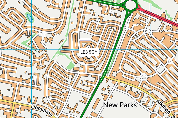 LE3 9GY map - OS VectorMap District (Ordnance Survey)