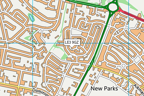 LE3 9GZ map - OS VectorMap District (Ordnance Survey)