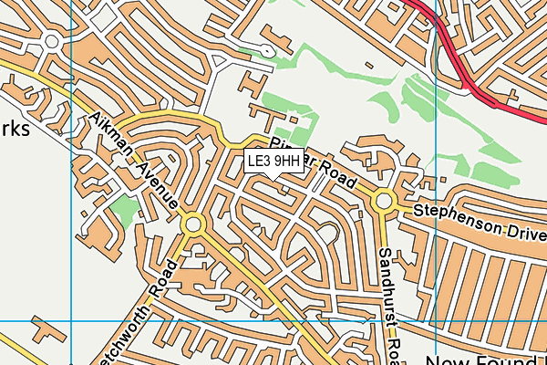 LE3 9HH map - OS VectorMap District (Ordnance Survey)