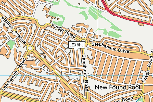 LE3 9HJ map - OS VectorMap District (Ordnance Survey)
