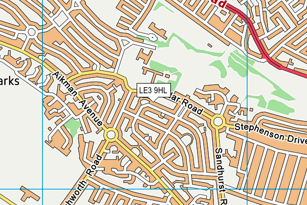 LE3 9HL map - OS VectorMap District (Ordnance Survey)