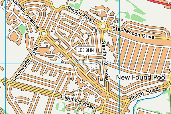 LE3 9HN map - OS VectorMap District (Ordnance Survey)