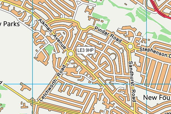 LE3 9HP map - OS VectorMap District (Ordnance Survey)