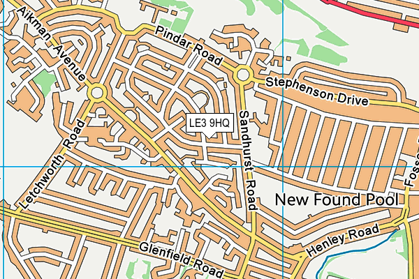 LE3 9HQ map - OS VectorMap District (Ordnance Survey)