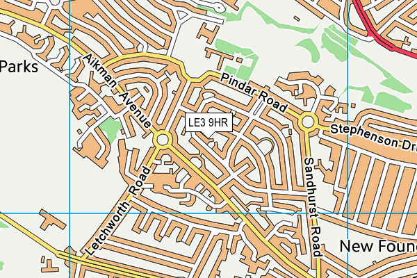LE3 9HR map - OS VectorMap District (Ordnance Survey)