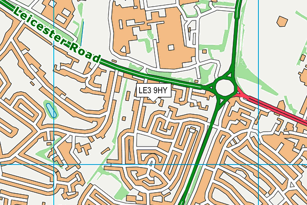 LE3 9HY map - OS VectorMap District (Ordnance Survey)