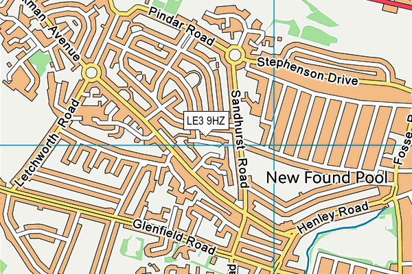 LE3 9HZ map - OS VectorMap District (Ordnance Survey)