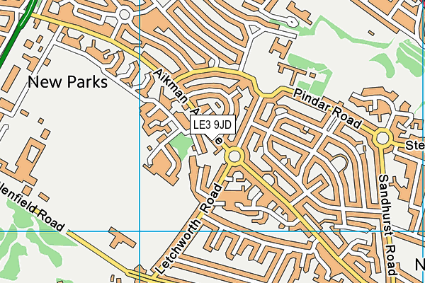 LE3 9JD map - OS VectorMap District (Ordnance Survey)