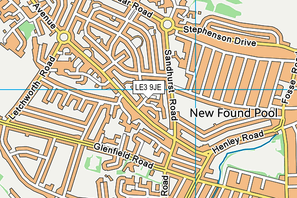 LE3 9JE map - OS VectorMap District (Ordnance Survey)