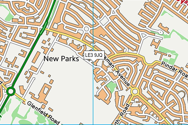 LE3 9JQ map - OS VectorMap District (Ordnance Survey)