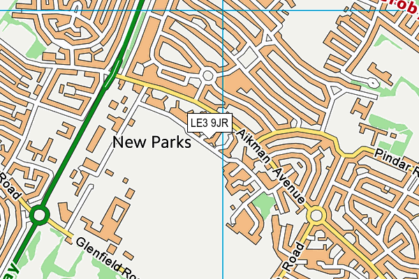 LE3 9JR map - OS VectorMap District (Ordnance Survey)