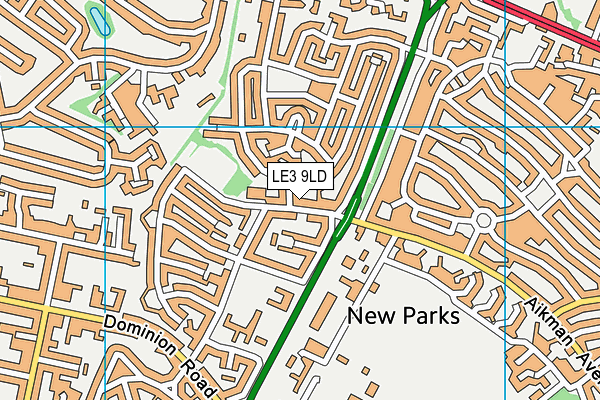 LE3 9LD map - OS VectorMap District (Ordnance Survey)