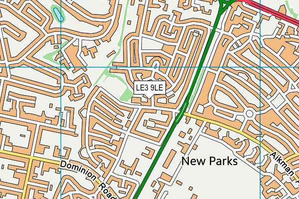 LE3 9LE map - OS VectorMap District (Ordnance Survey)