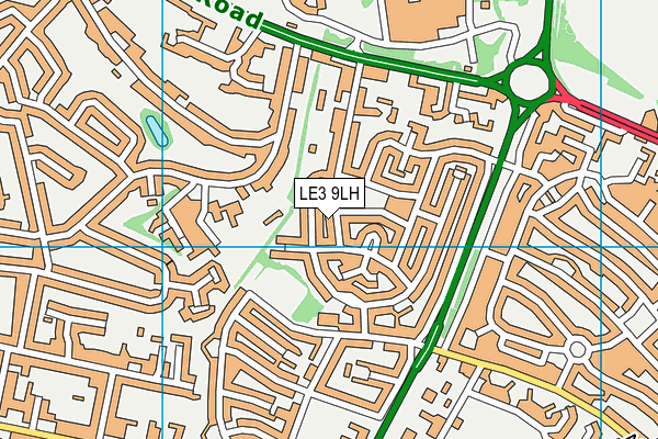 LE3 9LH map - OS VectorMap District (Ordnance Survey)
