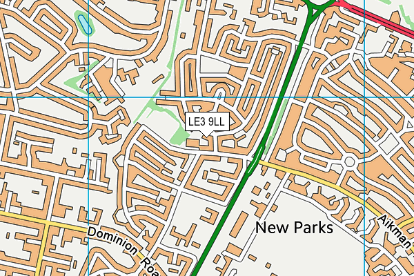 LE3 9LL map - OS VectorMap District (Ordnance Survey)