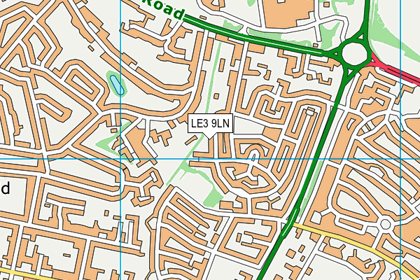 LE3 9LN map - OS VectorMap District (Ordnance Survey)