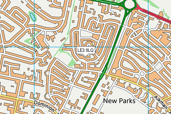 LE3 9LQ map - OS VectorMap District (Ordnance Survey)